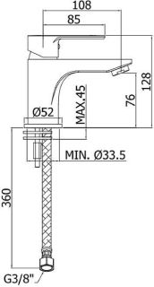 Смеситель для раковины Paffoni Blu BLU071CR